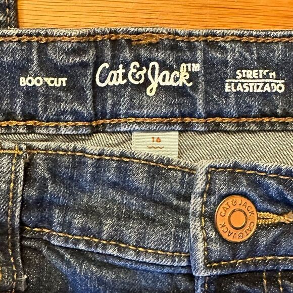 Cat & Jack bootcut Jeans Medium Wash Ultimate Stretch Faded size 16 - Picture 3 of 7